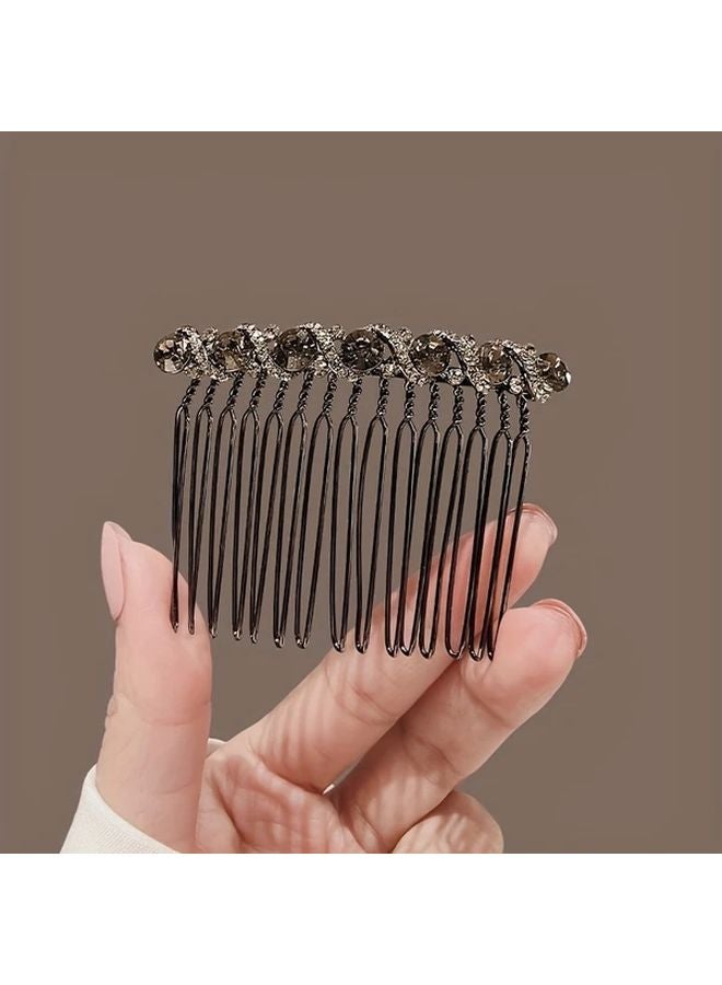 مشط شعر أنيق للنساء مرصع بحجر الراين بتصميم 8 نقاط لامع مع تثبيت آمن - Image 2